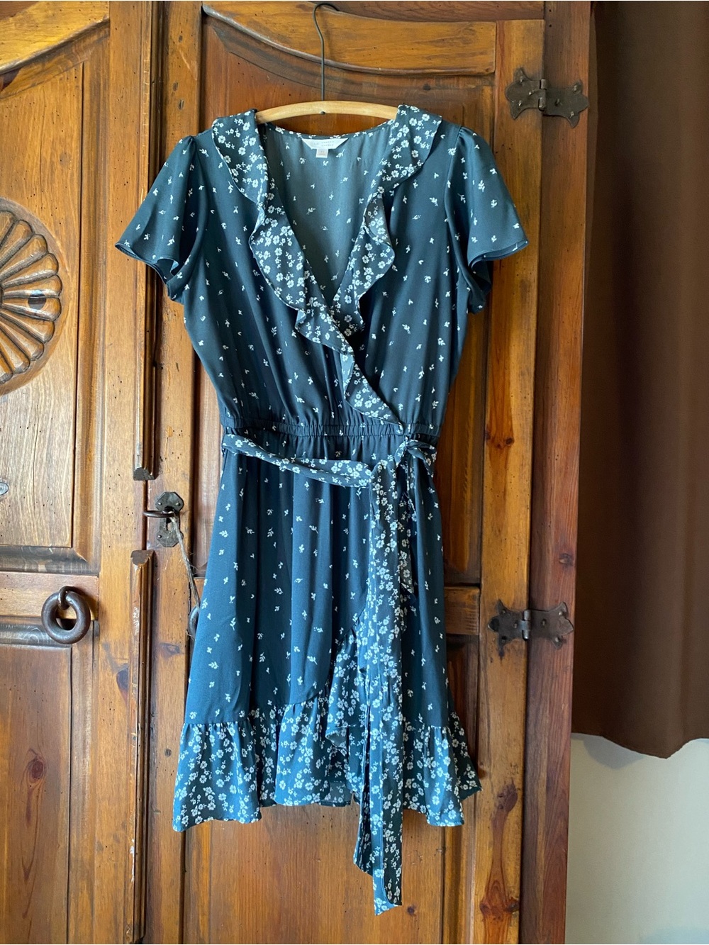 LC Lauren Conrad Dark Teal Floral Dress
